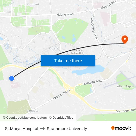 St.Marys Hospital to Strathmore University map