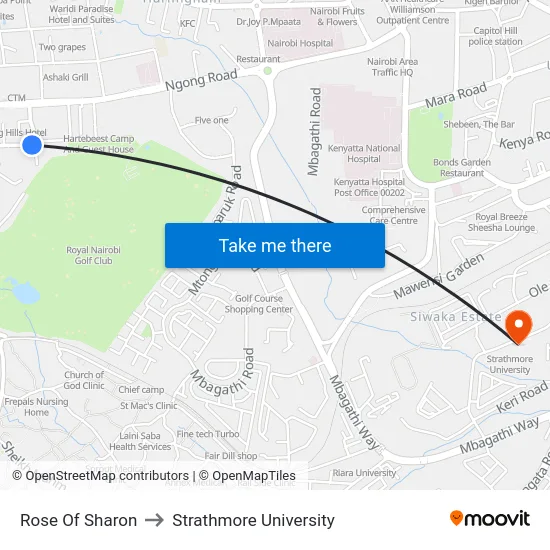 Rose Of Sharon to Strathmore University map