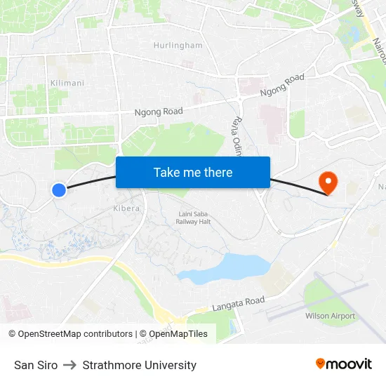San Siro to Strathmore University map