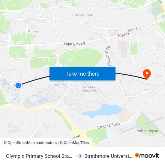 Olympic Primary School Stage to Strathmore University map