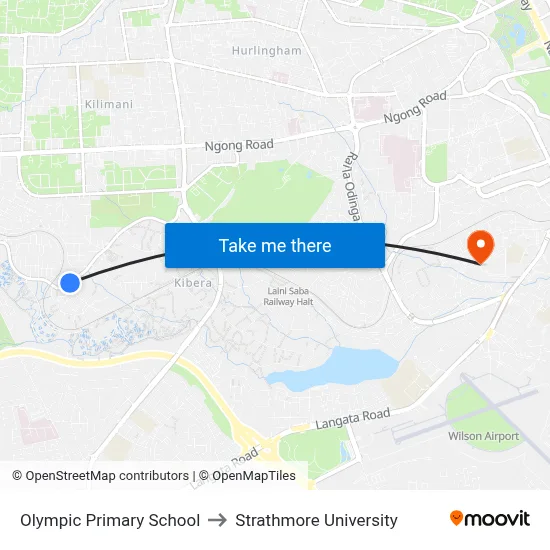 Olympic Primary School to Strathmore University map