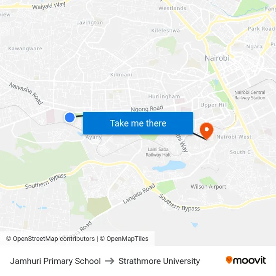 Jamhuri Primary School to Strathmore University map