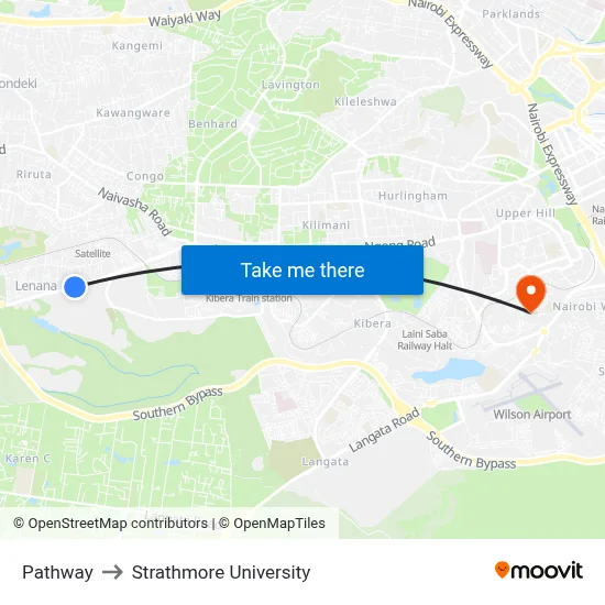 Pathway to Strathmore University map