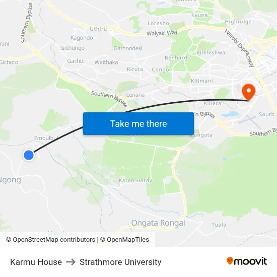 Karmu House to Strathmore University map