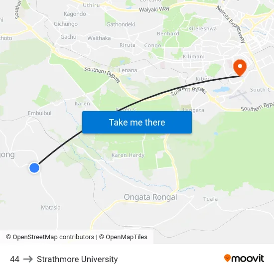44 to Strathmore University map