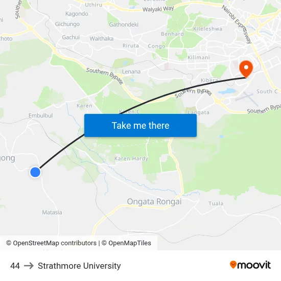 44 to Strathmore University map