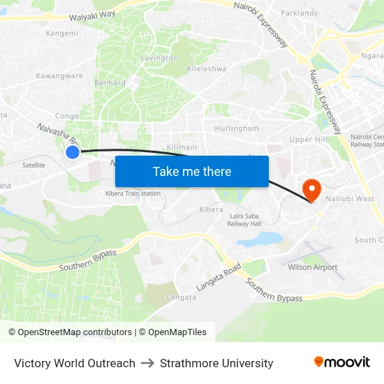 Victory World Outreach to Strathmore University map