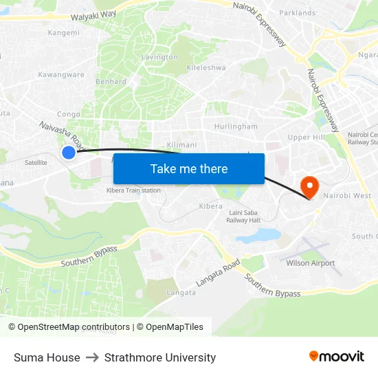 Suma House to Strathmore University map