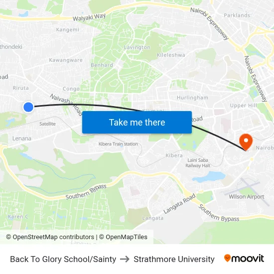 Back To Glory School/Sainty to Strathmore University map