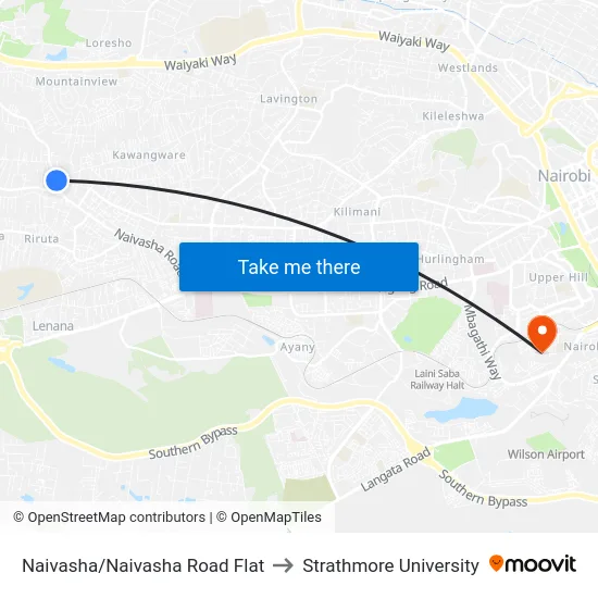 Naivasha/Naivasha Road Flat to Strathmore University map