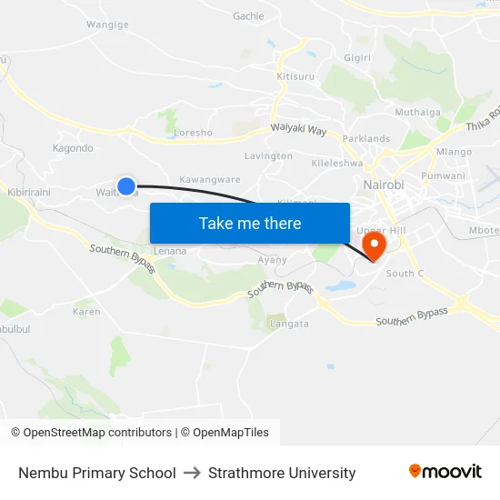 Nembu Primary School to Strathmore University map