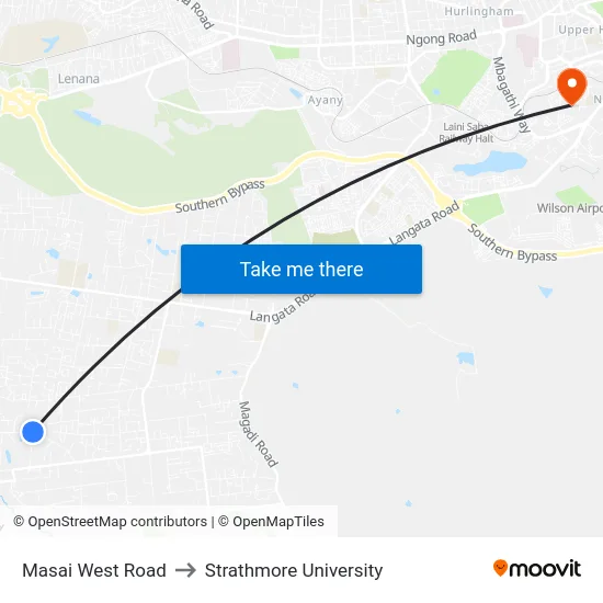 Masai West Road to Strathmore University map