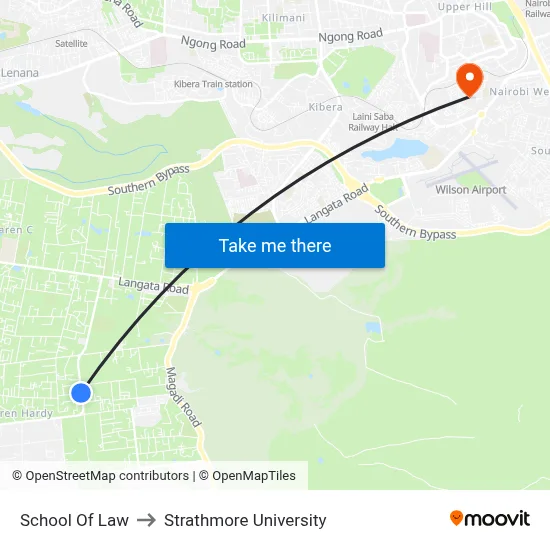 School Of Law to Strathmore University map