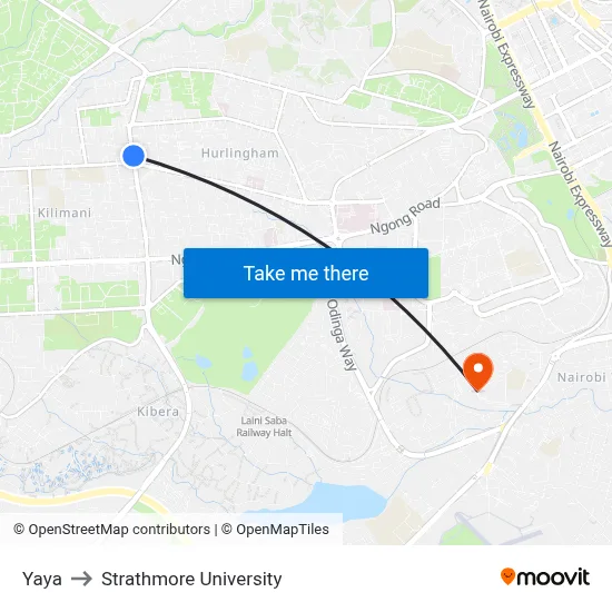 Yaya to Strathmore University map