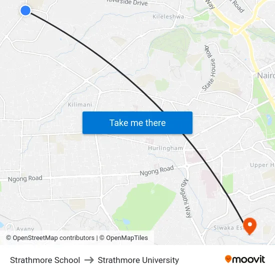 Strathmore School to Strathmore University map