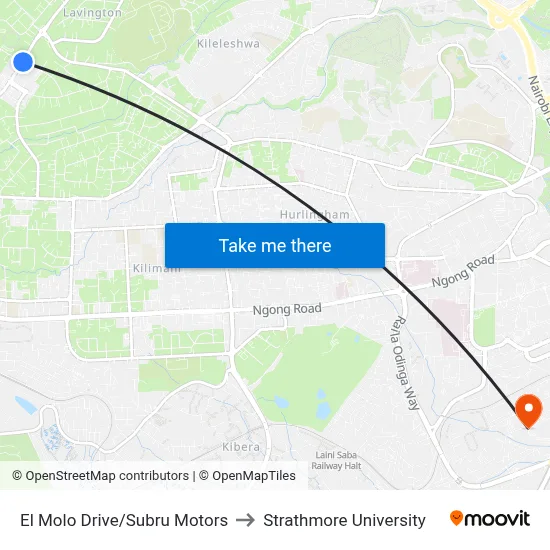 El Molo Drive/Subru Motors to Strathmore University map