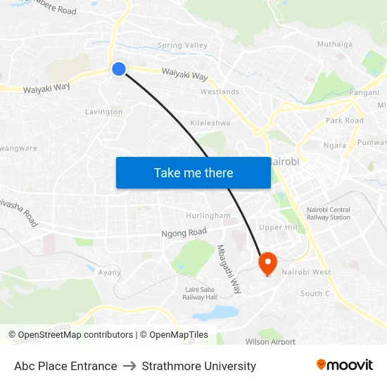 Abc Place Entrance to Strathmore University map
