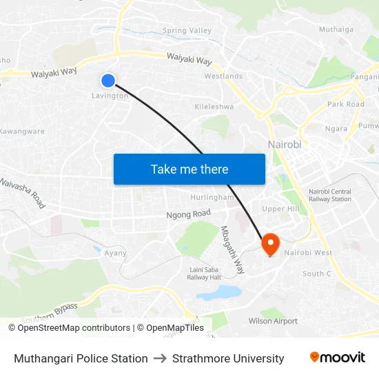 Muthangari Police Station to Strathmore University map