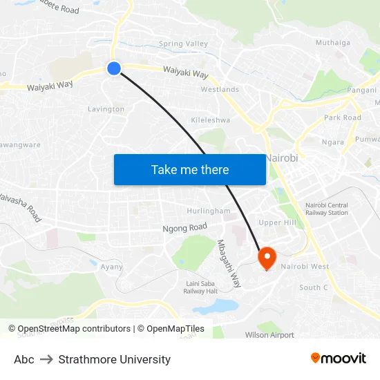 Abc to Strathmore University map