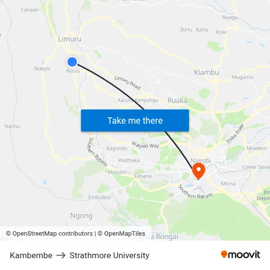 Kambembe to Strathmore University map