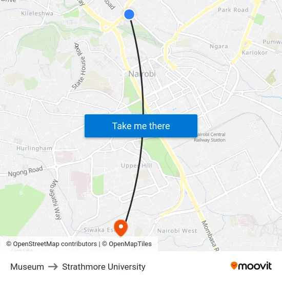 Museum to Strathmore University map