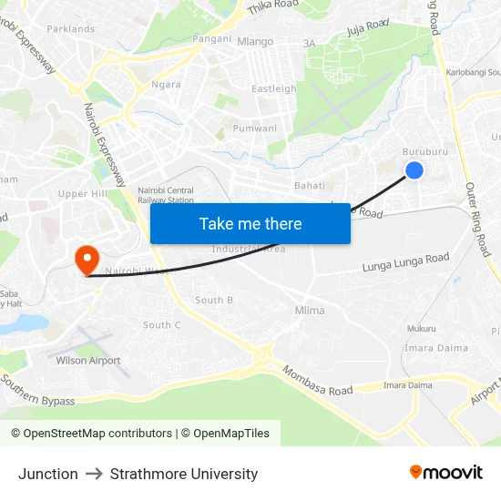 Junction to Strathmore University map