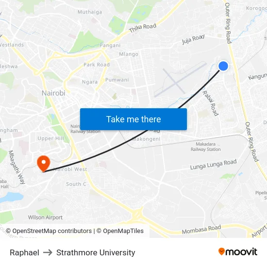 Raphael to Strathmore University map