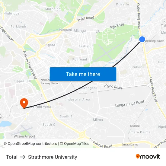 Total to Strathmore University map