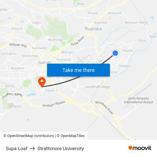 Supa Loaf to Strathmore University map