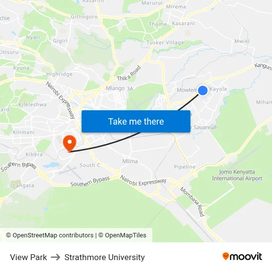 View Park to Strathmore University map
