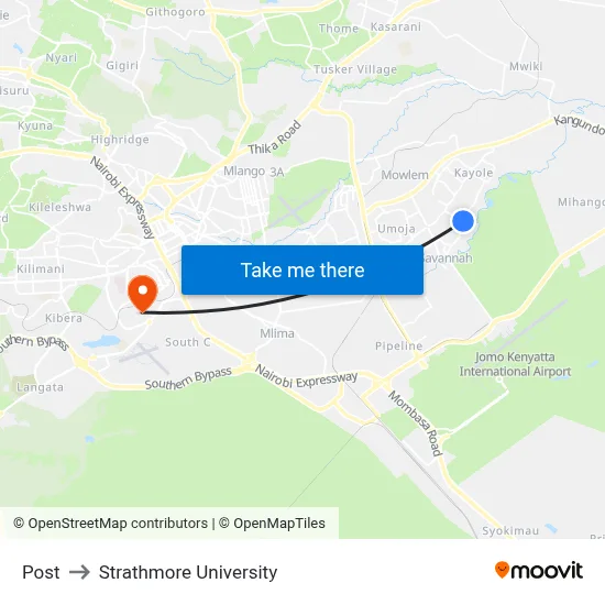 Post to Strathmore University map