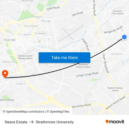 Nasra Estate to Strathmore University map