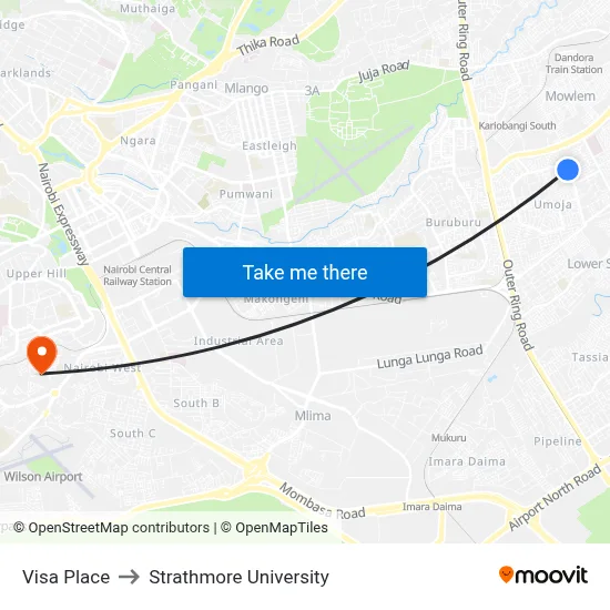 Visa Place to Strathmore University map