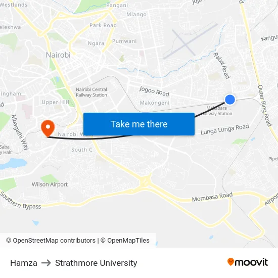 Hamza to Strathmore University map