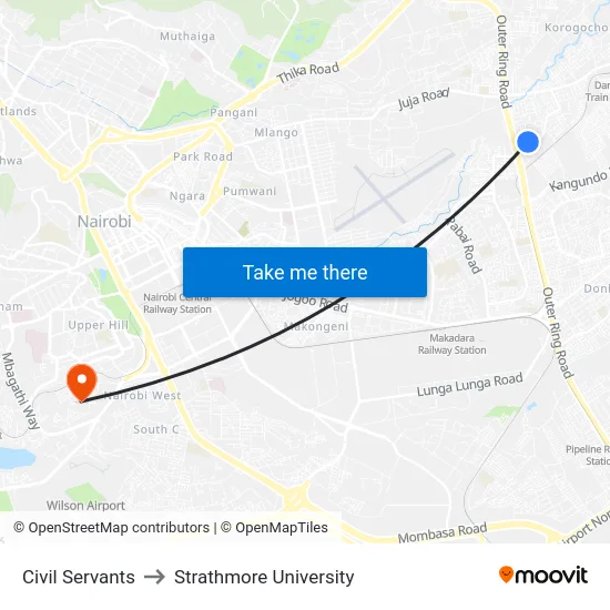 Civil Servants to Strathmore University map