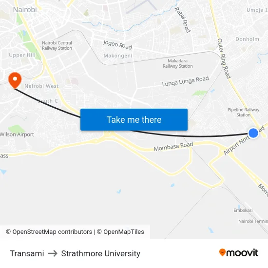 Transami to Strathmore University map