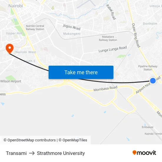 Transami to Strathmore University map