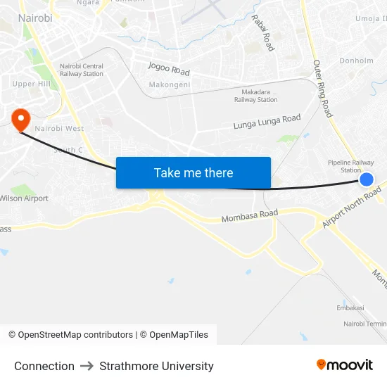 Connection to Strathmore University map