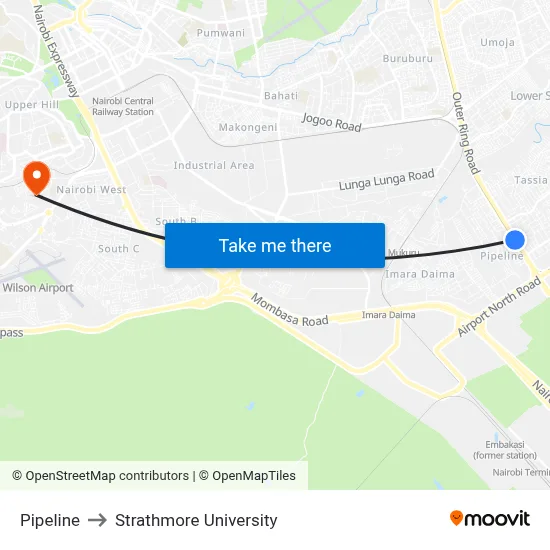 Pipeline to Strathmore University map
