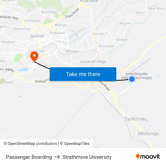 Passenger Boarding to Strathmore University map