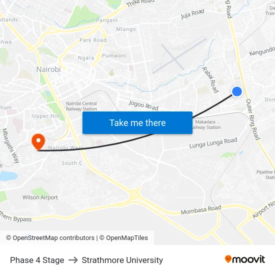 Phase 4 Stage to Strathmore University map