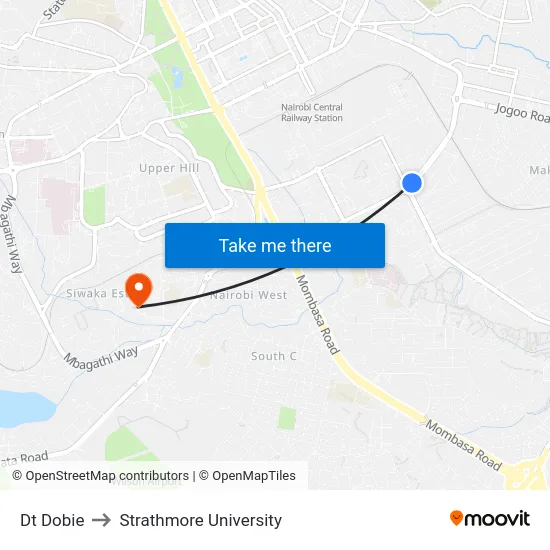 Dt Dobie to Strathmore University map