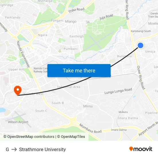 G to Strathmore University map