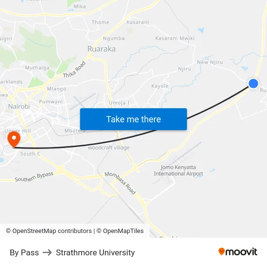 By Pass to Strathmore University map