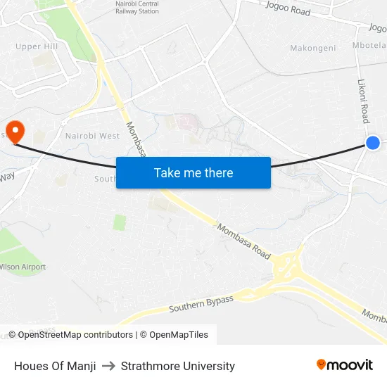 Houes Of Manji to Strathmore University map