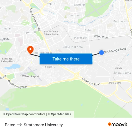Patco to Strathmore University map
