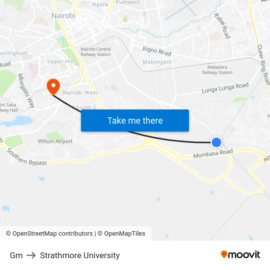 Gm to Strathmore University map