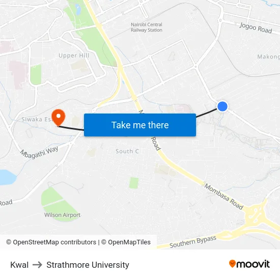 Kwal to Strathmore University map