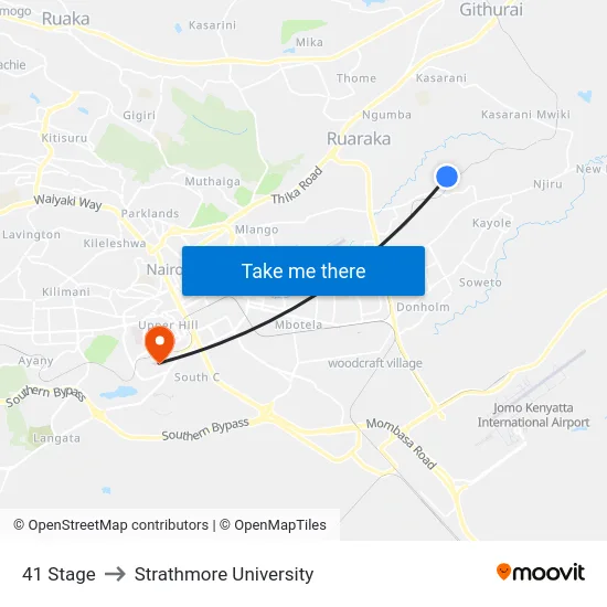 41 Stage to Strathmore University map