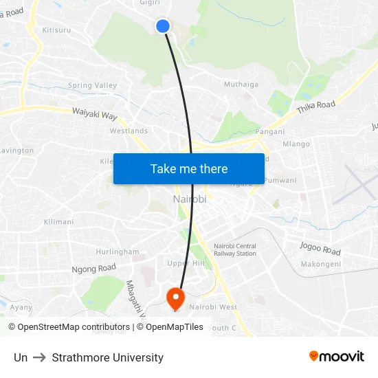 Un to Strathmore University map